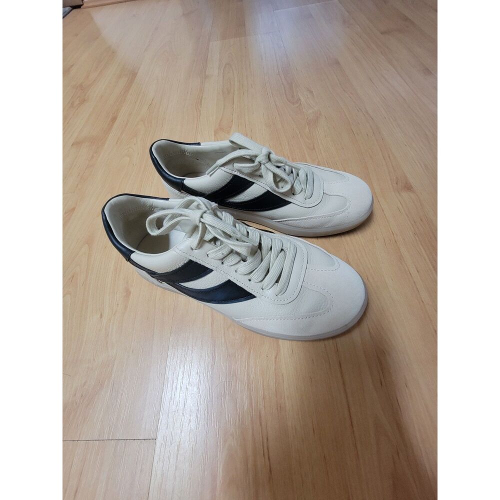 Vince Oasis Leather Suede Sneakers Cream Black Women’s Size 6.5 M